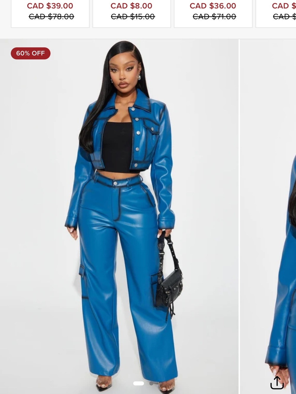 Fashion Nova Always In A Mood Faux Leather Pant Set